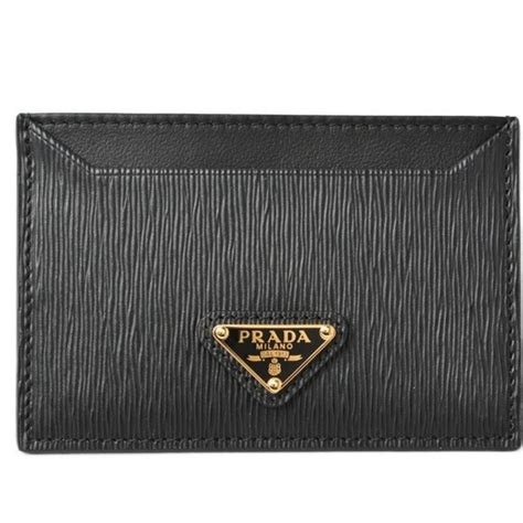 prada card holder women black 1mc208|Black/fiery Red Leather Card Holder .